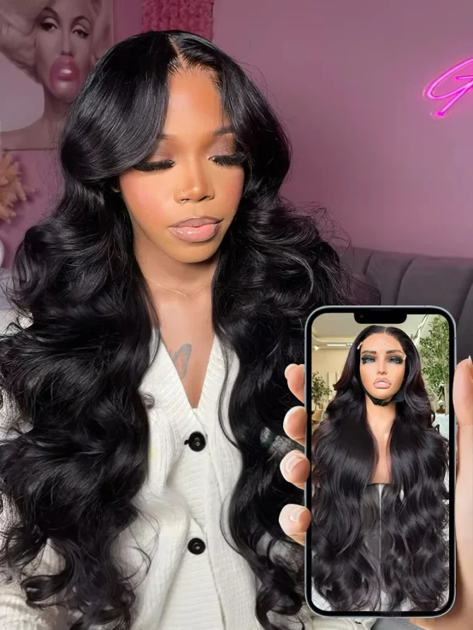 250 Density 30 40 Inch Body Wave Lace Front Human Hair Wigs Water Wave 13x4 13x6 HD Transparent Lace Frontal Wig For Women - Image 2